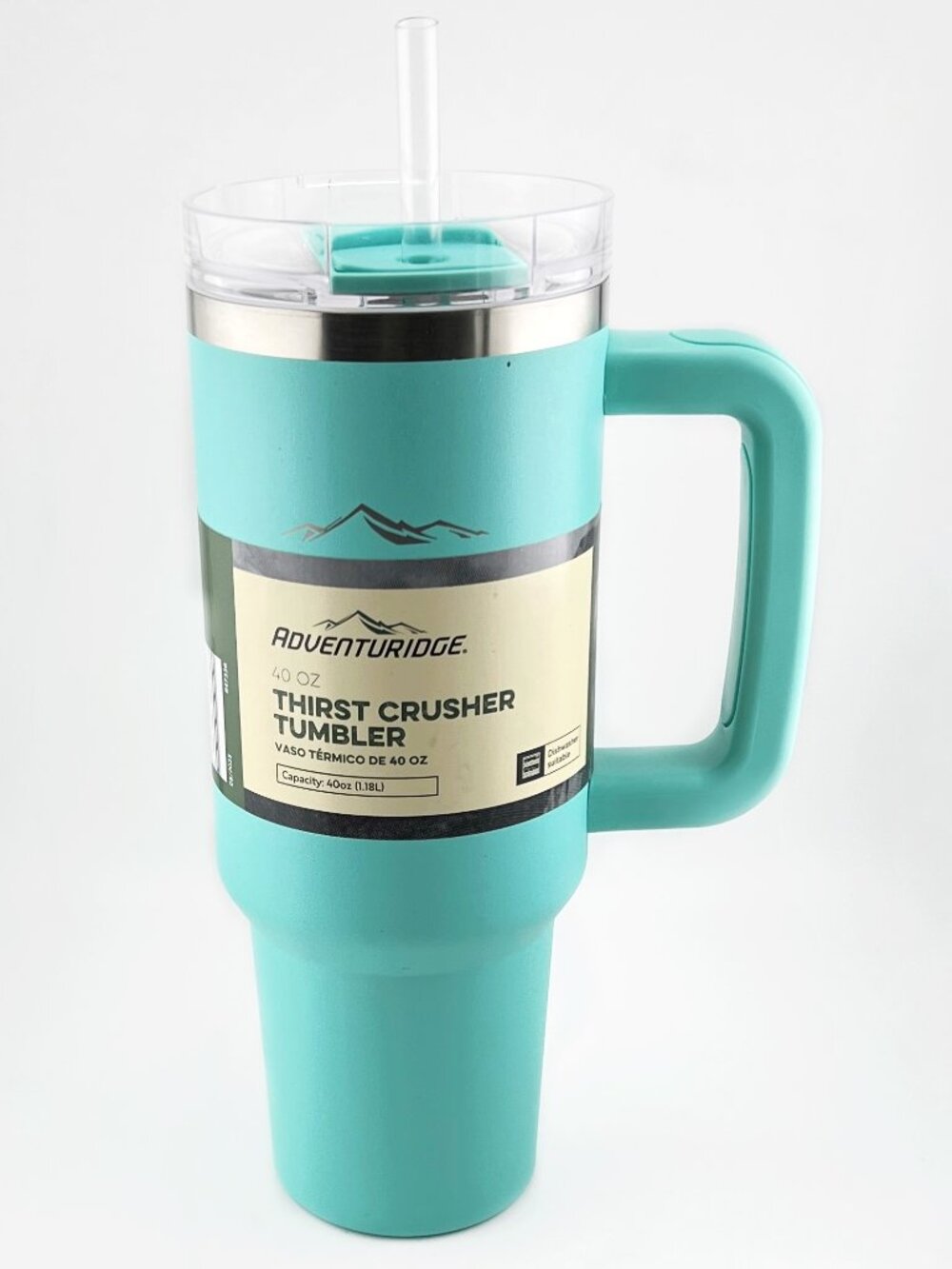 NEW Aldi Adventuridge 40oz Tumbler with Handle Green Thirst Crusher
